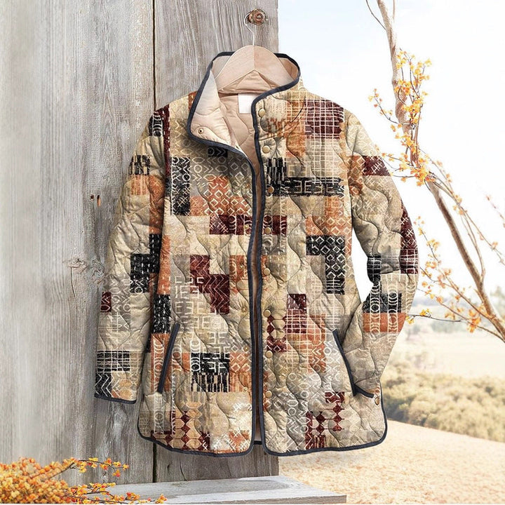 Women's Floral Digital-Printed Padded Cotton Jacket