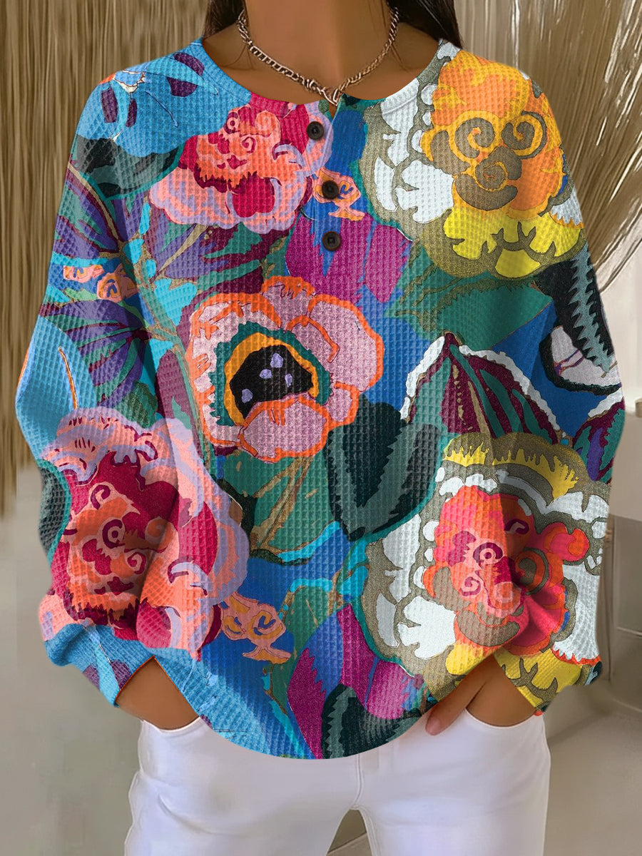 Ida | Women's Jumper with Large Colourful Flowers