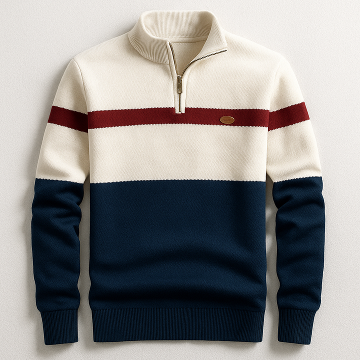 Men's Elston Heritage Pullover Jumper With Quarter Zip
