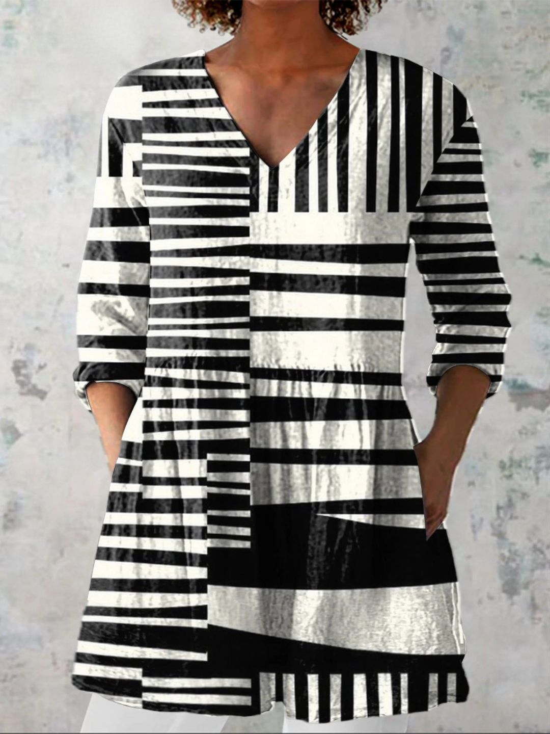 Sophie | Women's Longline Relaxed Long Blouse with V-Neck