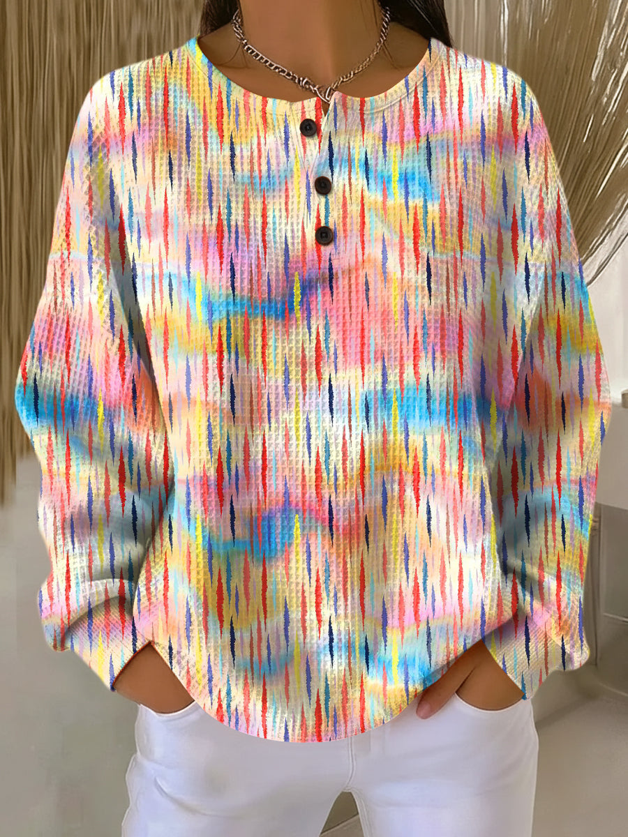 Sofia | Women's Colourful Jumper with Raindrop Pattern