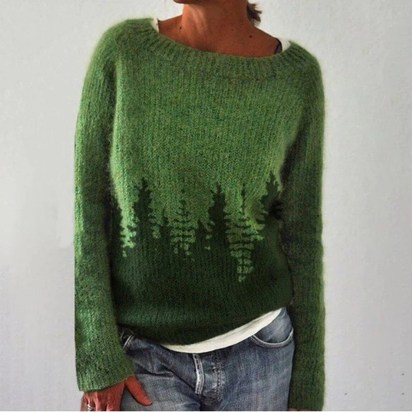 Silvia | Women's Relaxed Retro Jumper with Round Neck