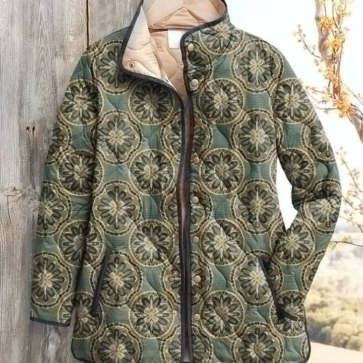 Women's Floral Digital-Printed Padded Cotton Jacket