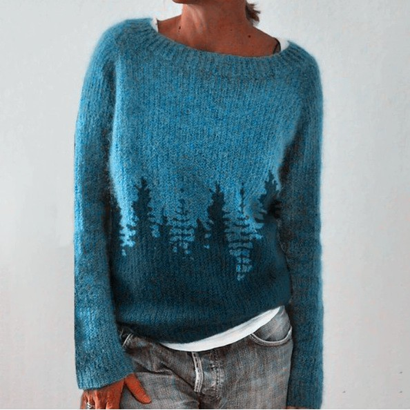 Silvia | Women's Relaxed Retro Jumper with Round Neck