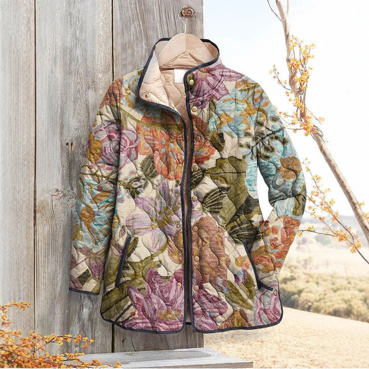 Women's Floral Digital-Printed Padded Cotton Jacket