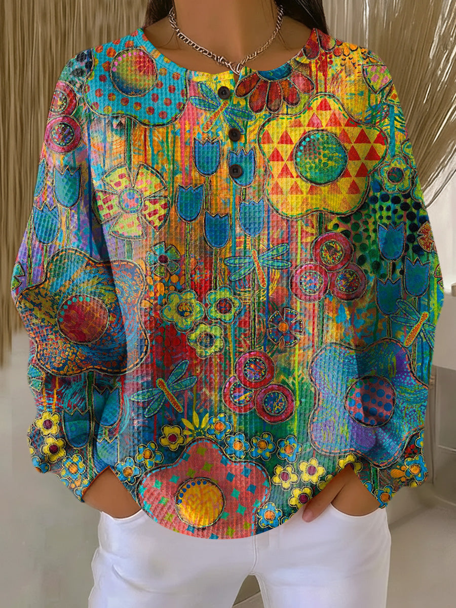Alina | Women's Colourful Jumper with Floral Print