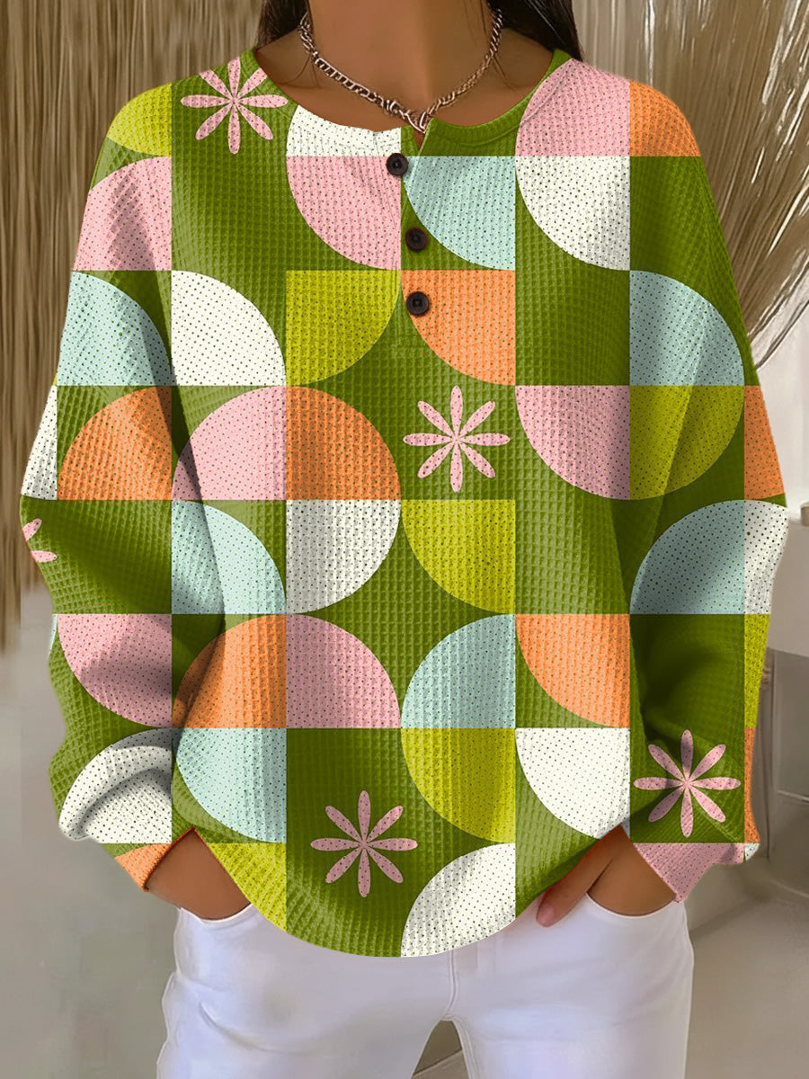 Saga | Women's Jumper with Abstract Checkered Pattern