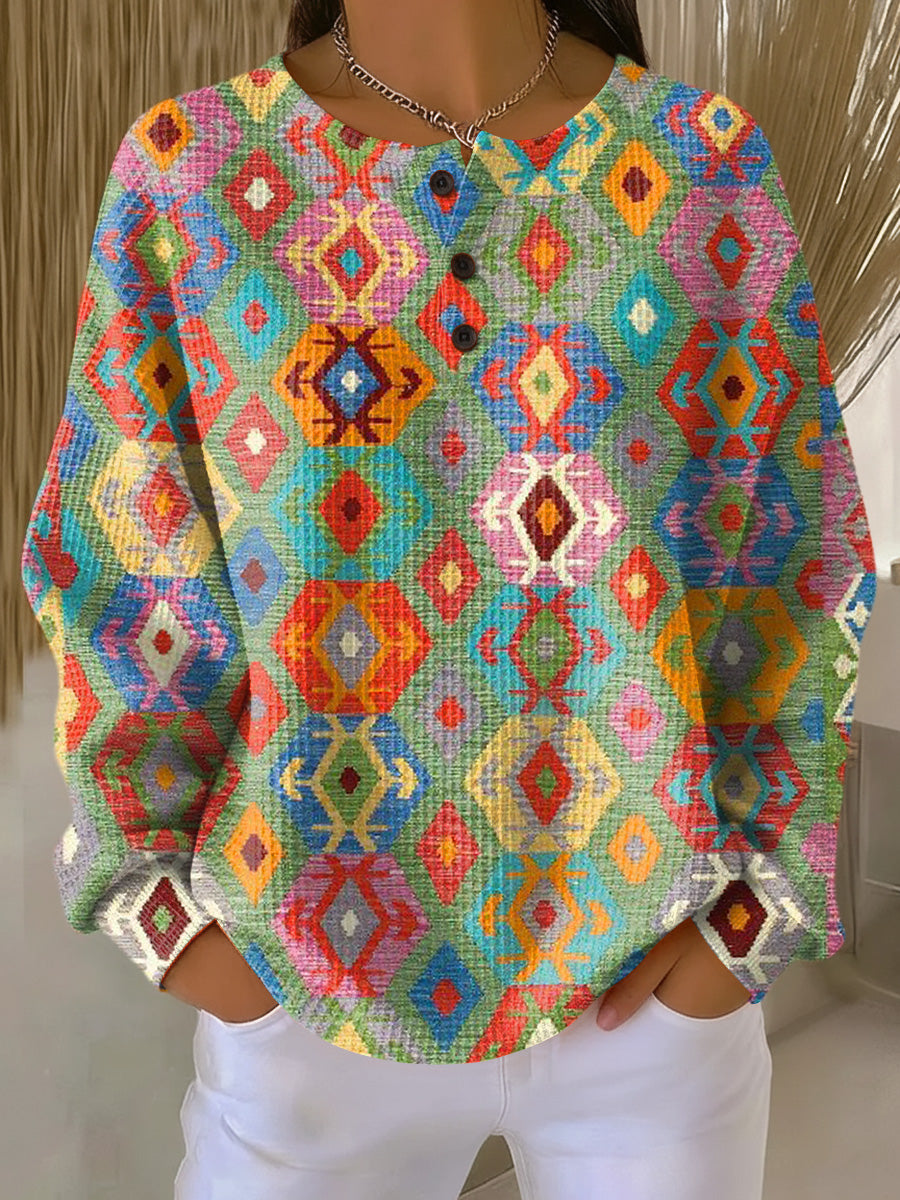 Tilde | Women's Colourful Jumper with Checkered Pattern