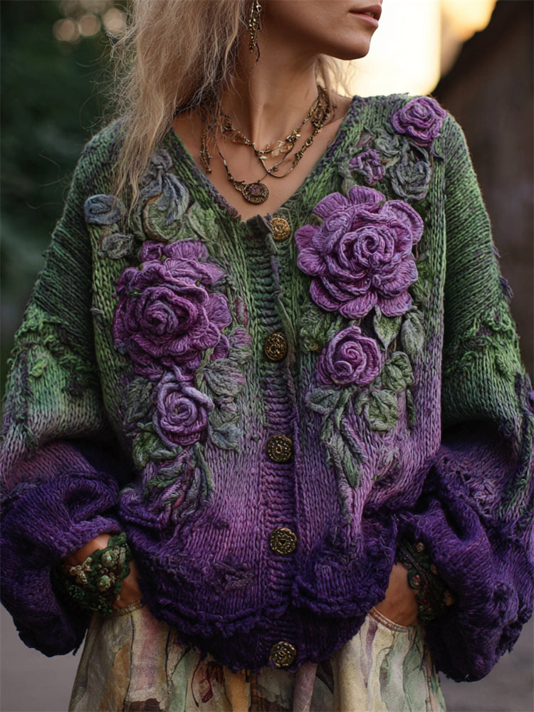 Women's Chic and Stylish Cardigan with V-Neck and Long Sleeve
