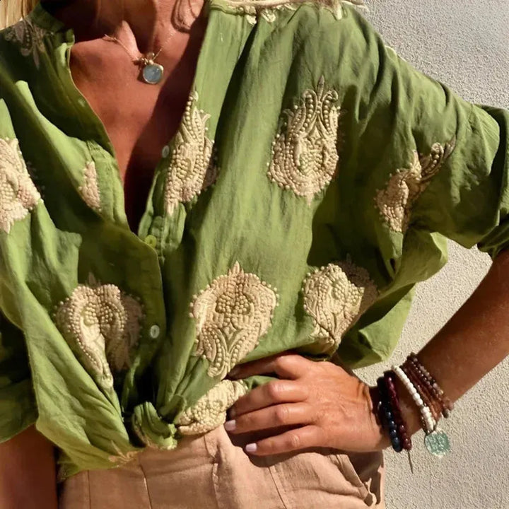 Charlotte | Vintage Plaid Blouse