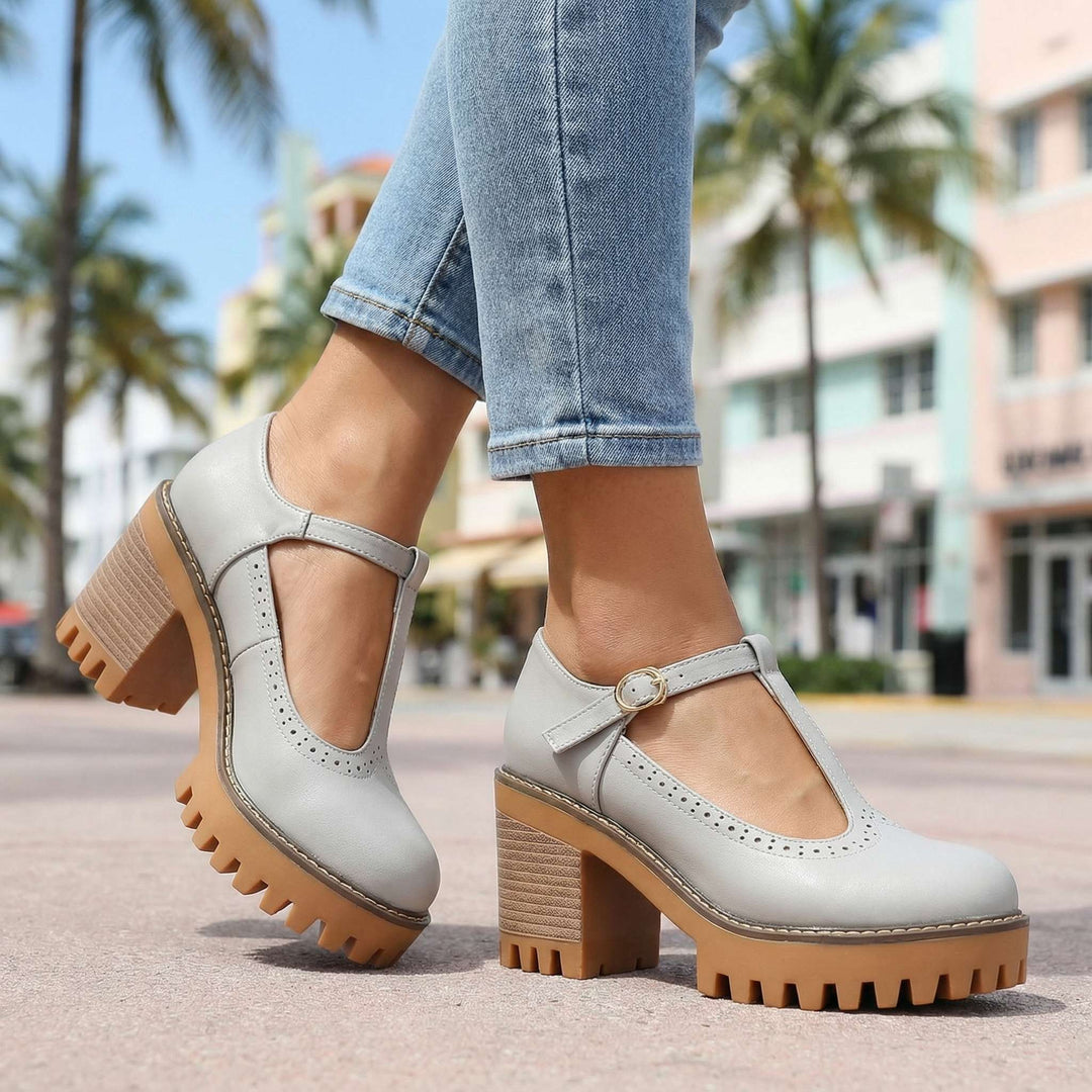 Clara | Chunky T-Strap Mary Jane Heels