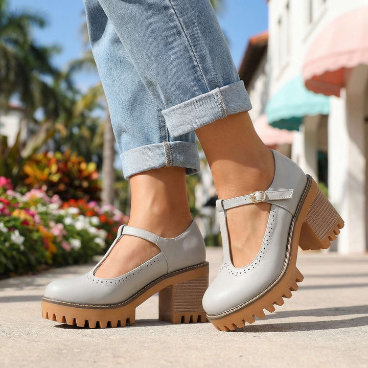 Clara | Chunky T-Strap Mary Jane Heels