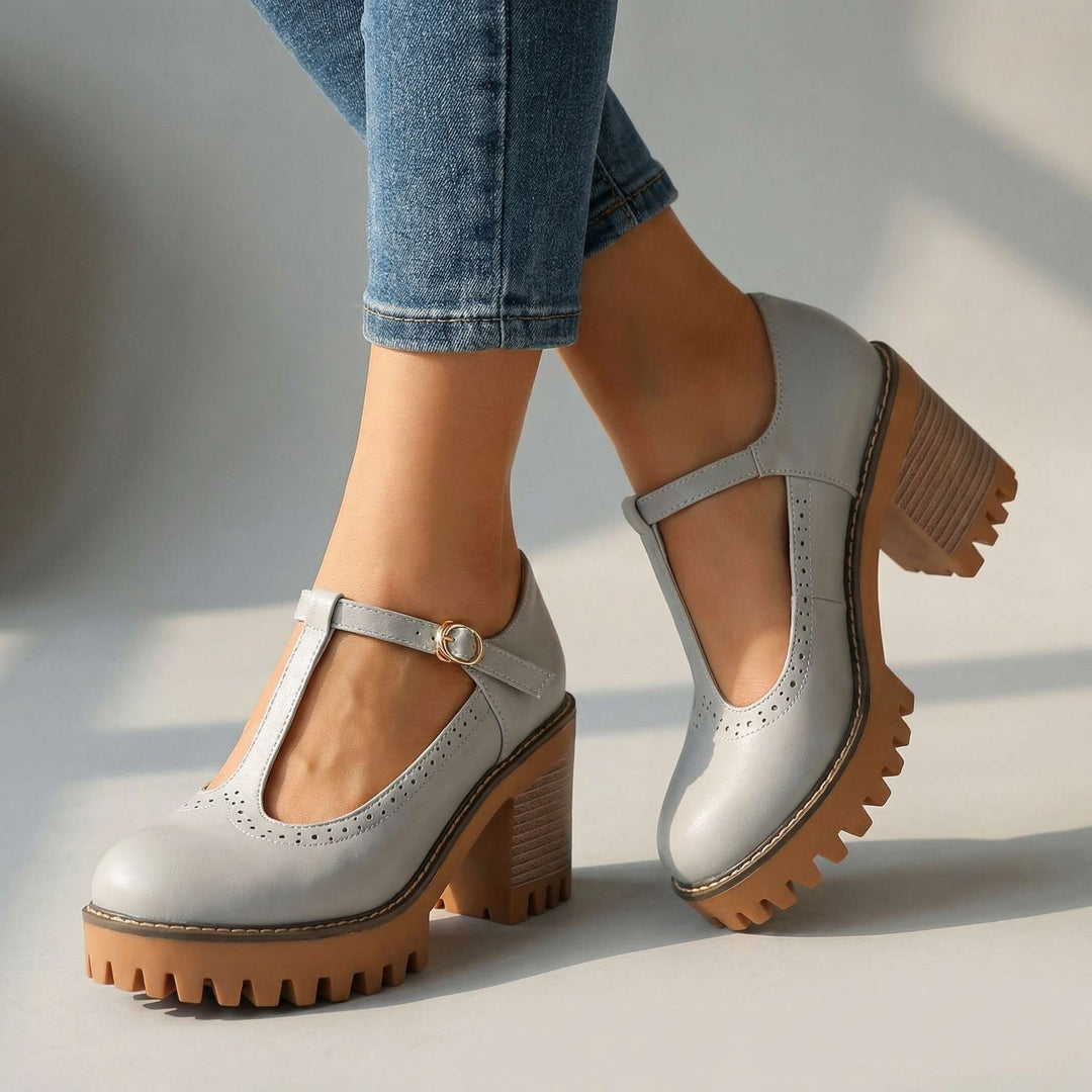 Clara | Chunky T-Strap Mary Jane Heels