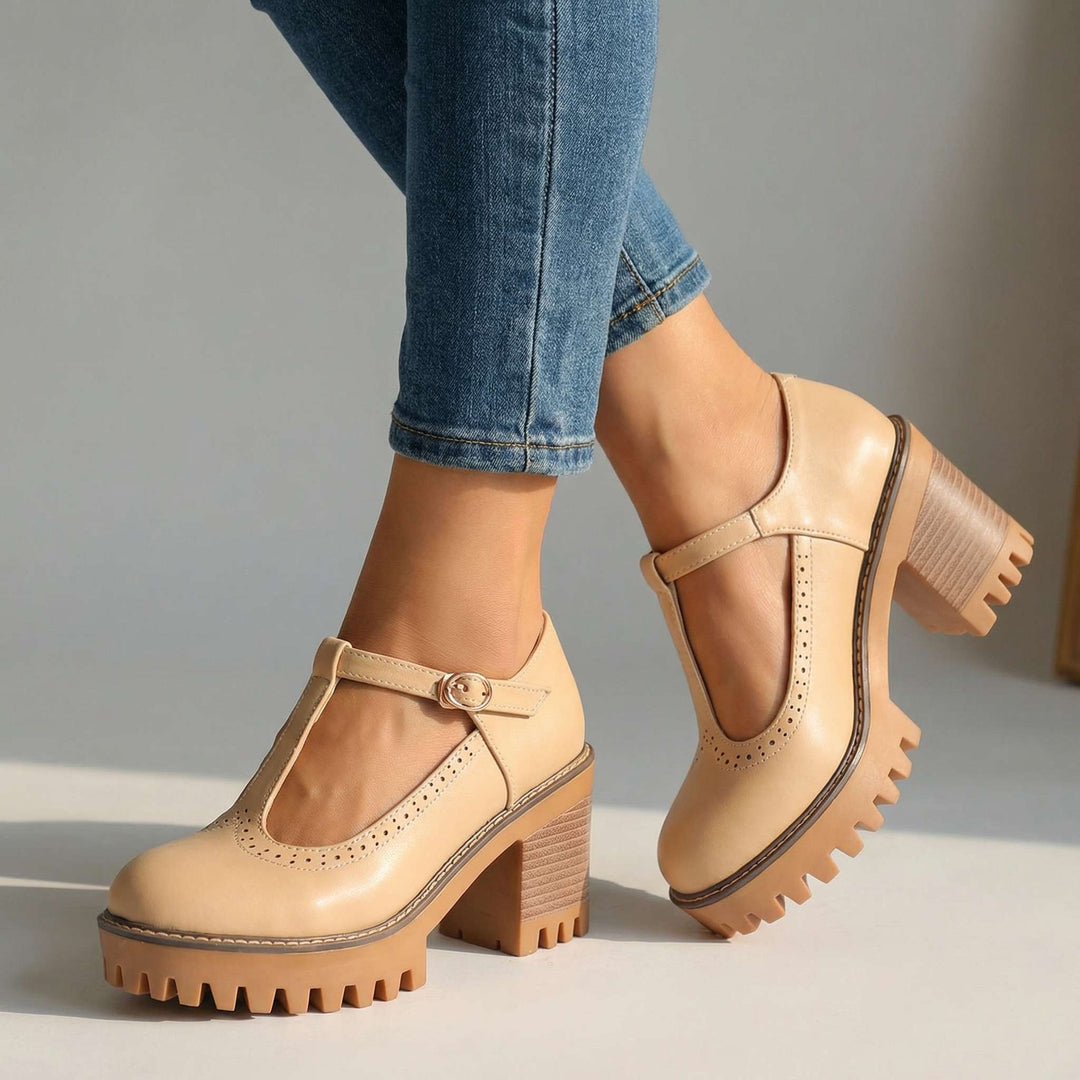 Clara | Chunky T-Strap Mary Jane Heels