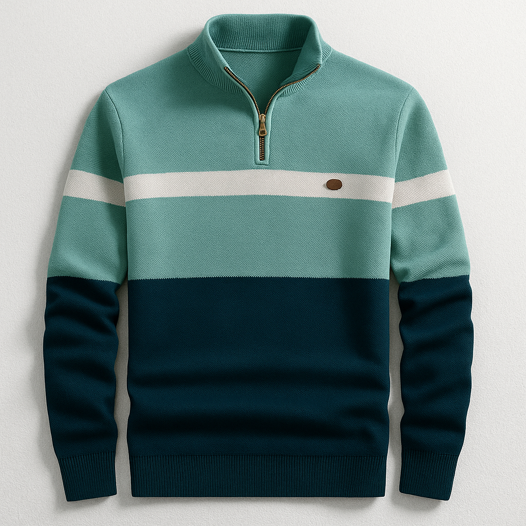 Men's Elston Heritage Pullover Jumper With Quarter Zip