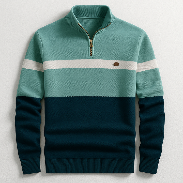 Men's Elston Heritage Pullover Jumper With Quarter Zip