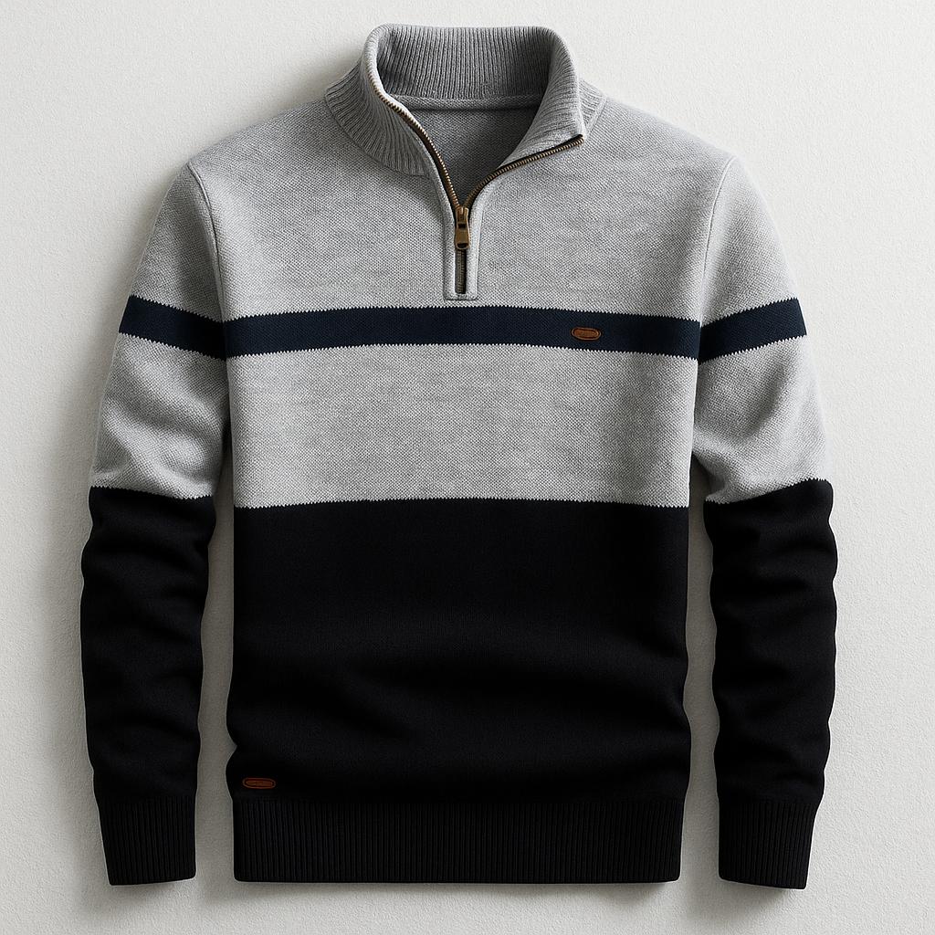 Men's Elston Heritage Pullover Jumper With Quarter Zip