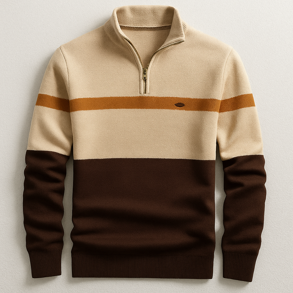 Men's Elston Heritage Pullover Jumper With Quarter Zip