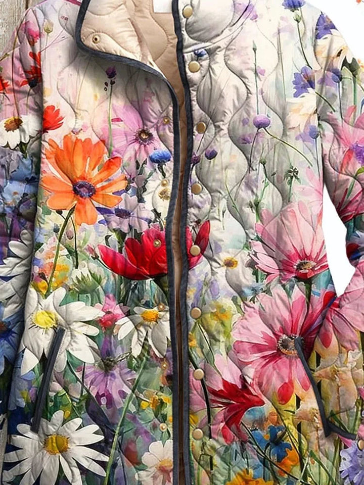 Alice | Casual Quilted Jacket with Floral Print