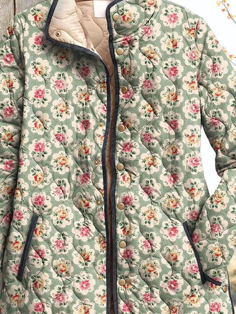 Darcie | Quilted Jacket with Sweet Floral Print