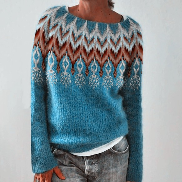 Silvia | Women's Relaxed Retro Jumper with Round Neck